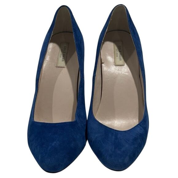 Cole Haan Grand Os Blue Suede Heel Women's Pumps Size 7 - Picture 3 of 9